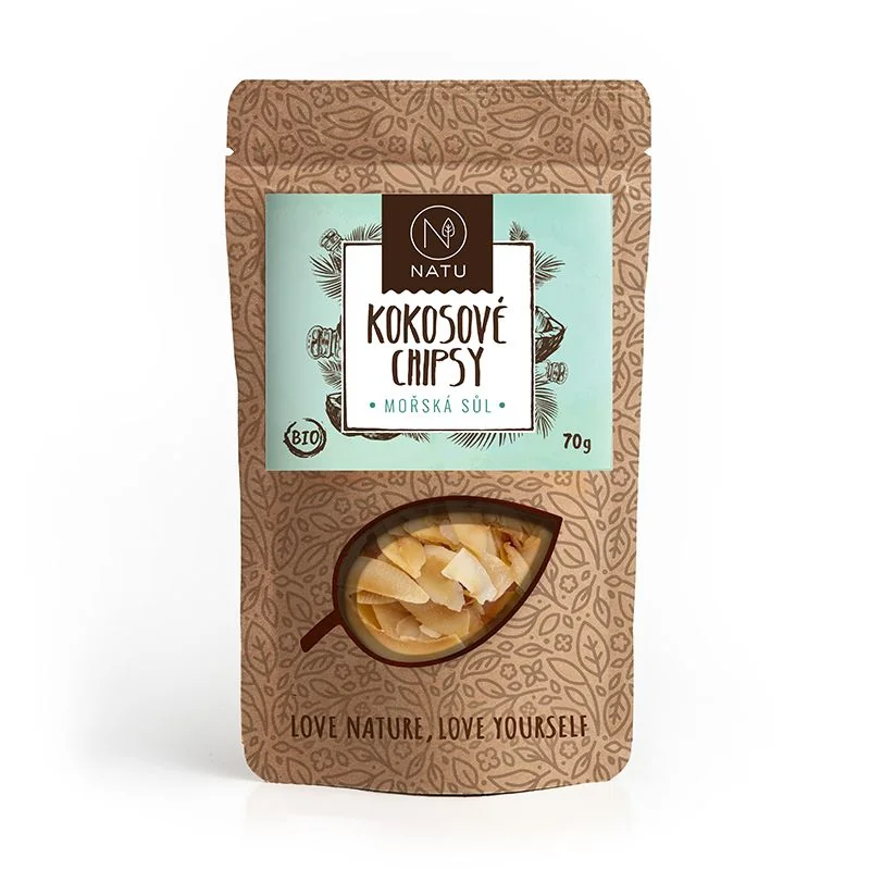 NATU Kokosové chipsy BIO mořská sůl 70 g