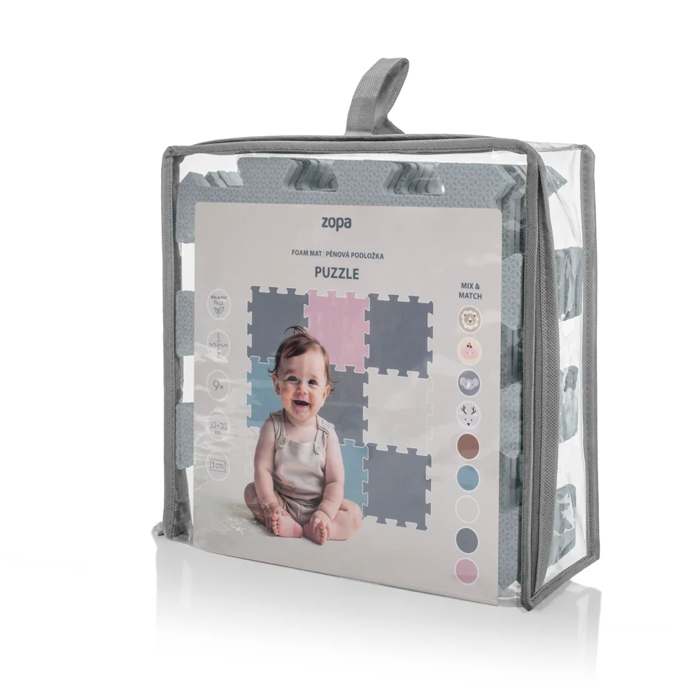 Zopa Pěnová podložka Puzzle 30x30 cm 9ks, Light Grey 5