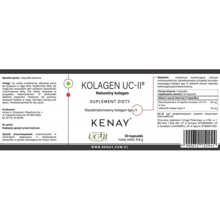 Kenay Kolagen UC-II 30 kapslí