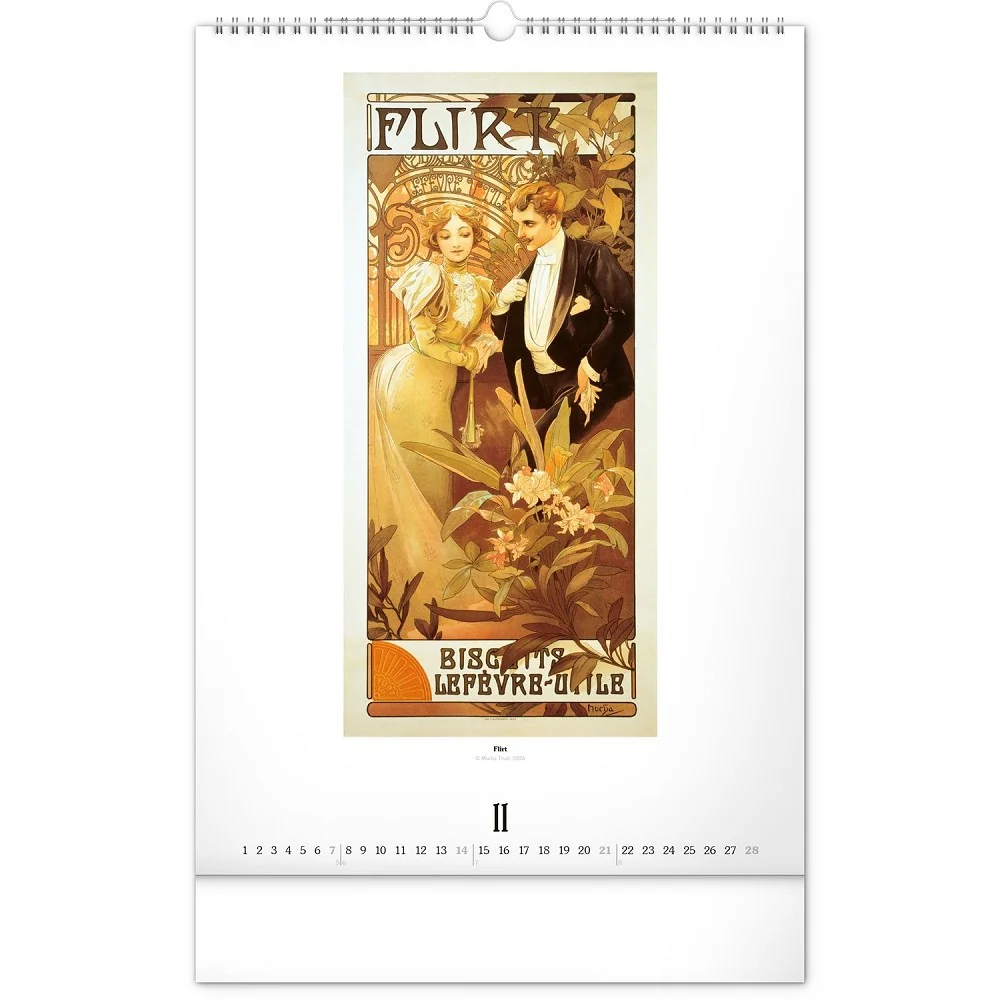 NOTIQUE Nástěnný kalendář Alfons Mucha 2027 33 × 46 cm