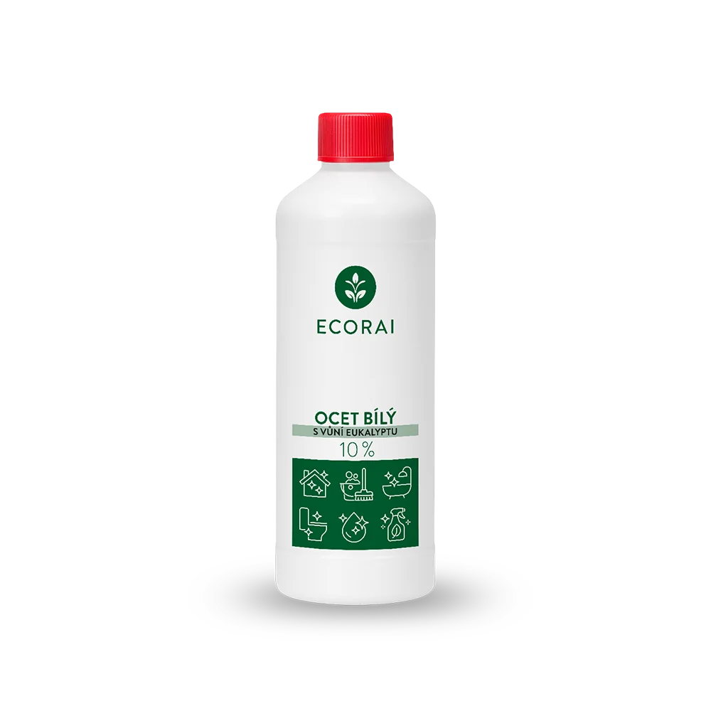 Ecorai Ocet bílý 10 % s vůní eukalyptu 3 x 1 l výhodné balení