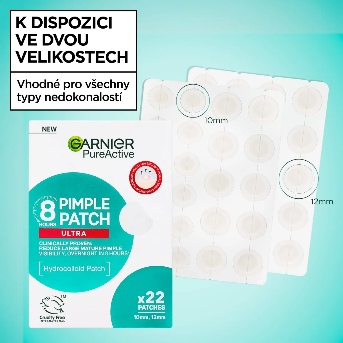Garnier Pure Active 8H Ultra náplast na pupínky 22 ks