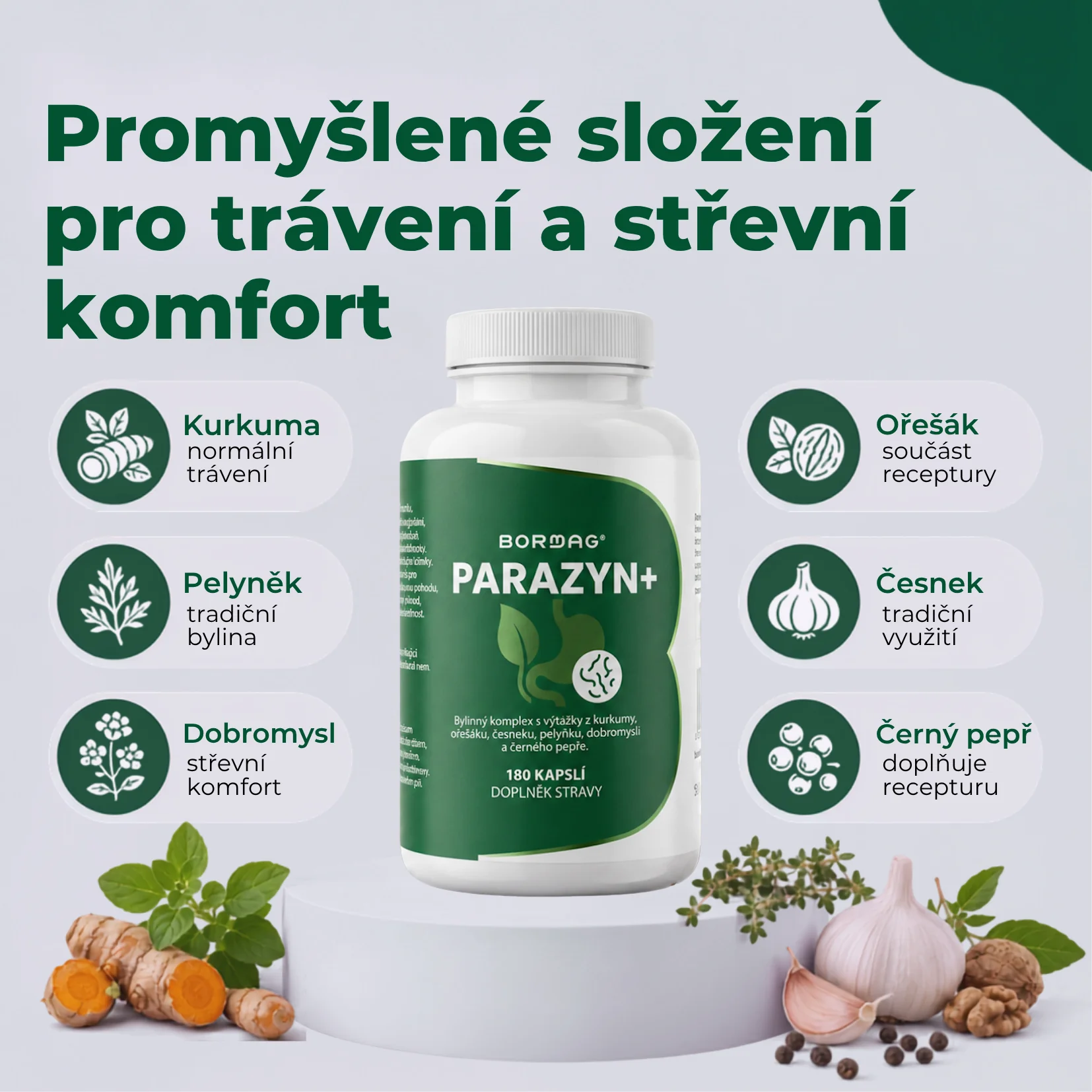 BORMAG Parazyn+ 6 koncentrovaných extraktů 10:1 60 kapslí