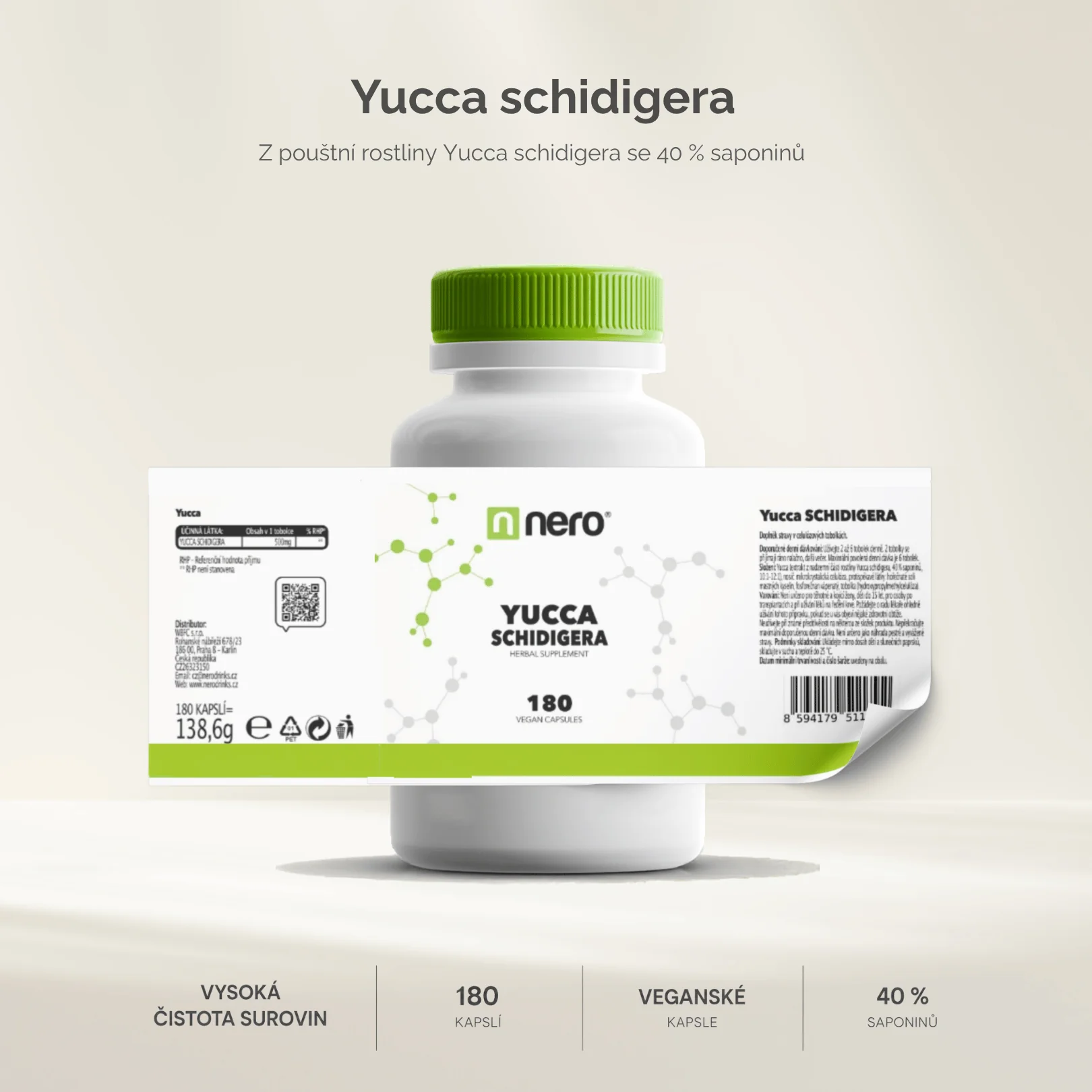 NERO Yucca Schidigera 500 mg 180 kapslí