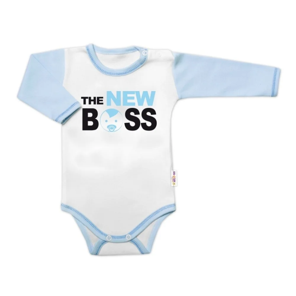 Baby Nellys Body dl. rukáv, The New Boss, kluk, vel. 56
