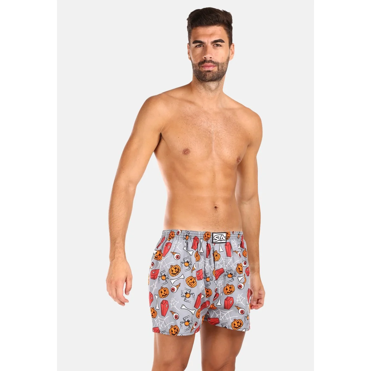 Styx Pánské trenky art klasická guma Halloween rakve (A1752) XL
