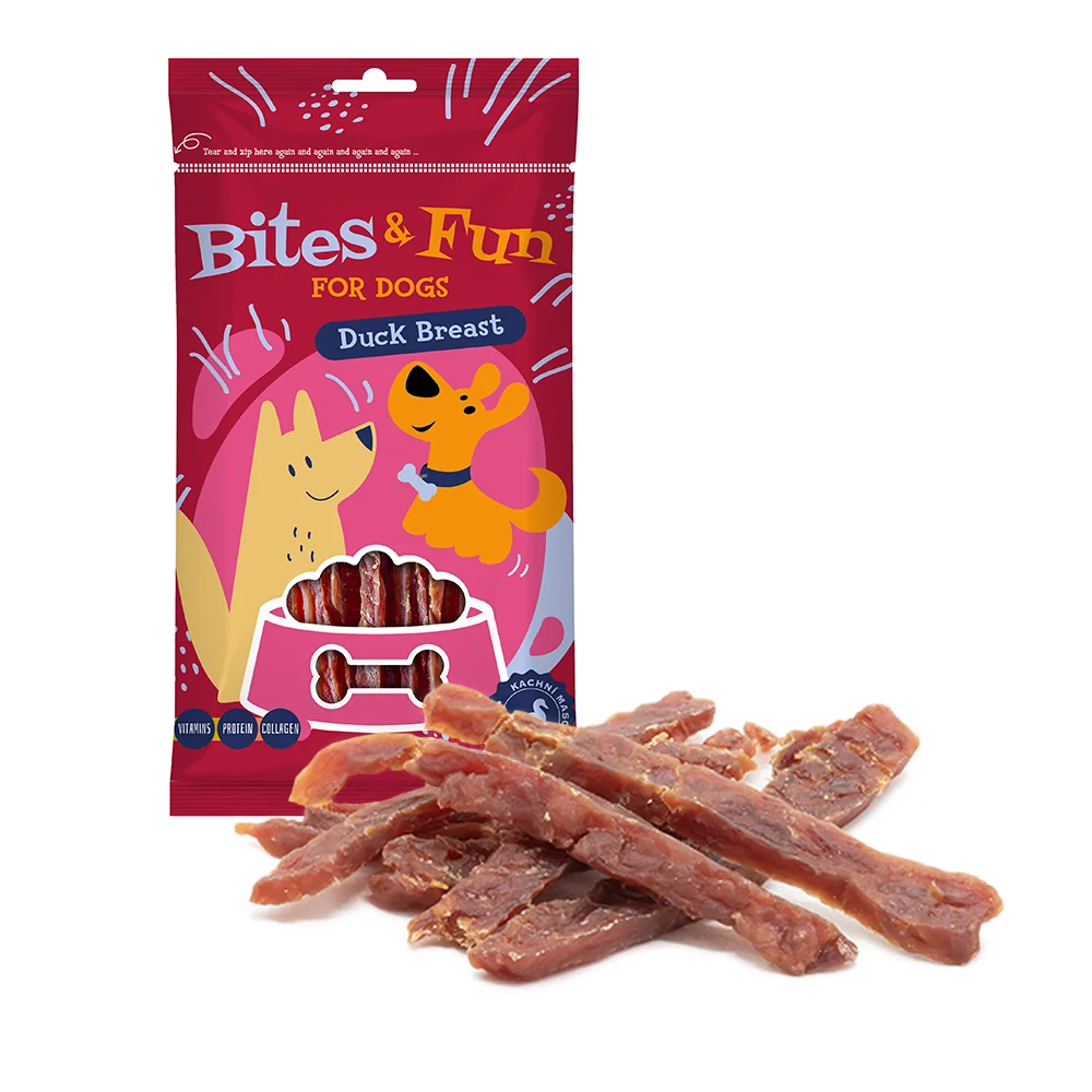 Akinu BITES & FUN Kachní prsíčka pamlsek pro psy 10 x 85 g