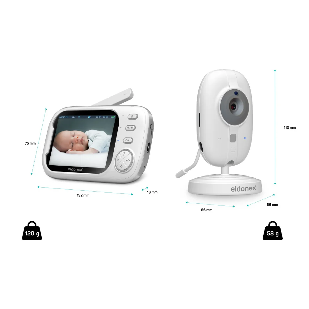 Eldonex BabyCheck dětská video chůvička bílá