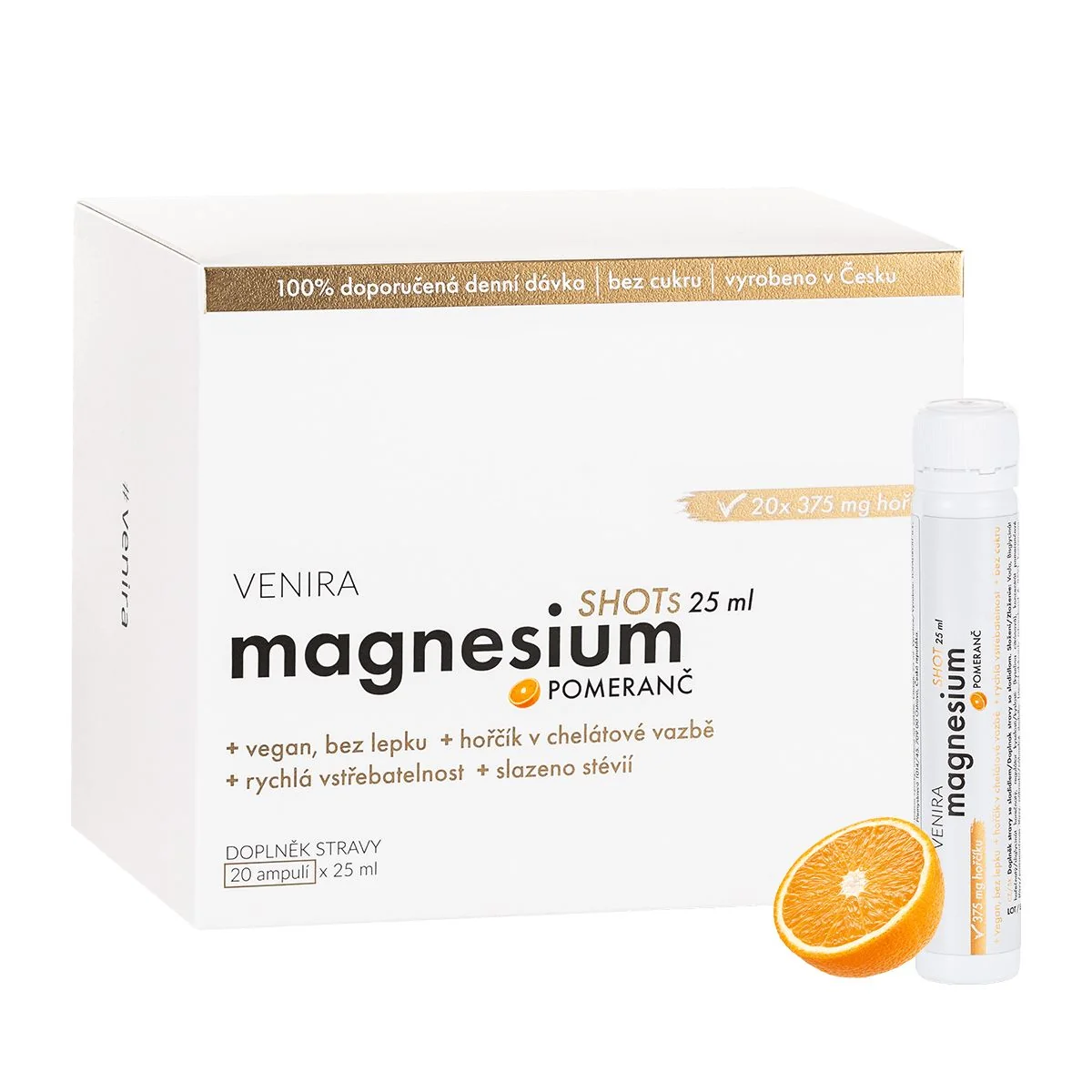 Venira Magnesium Shots pomeranč 20x25 ml