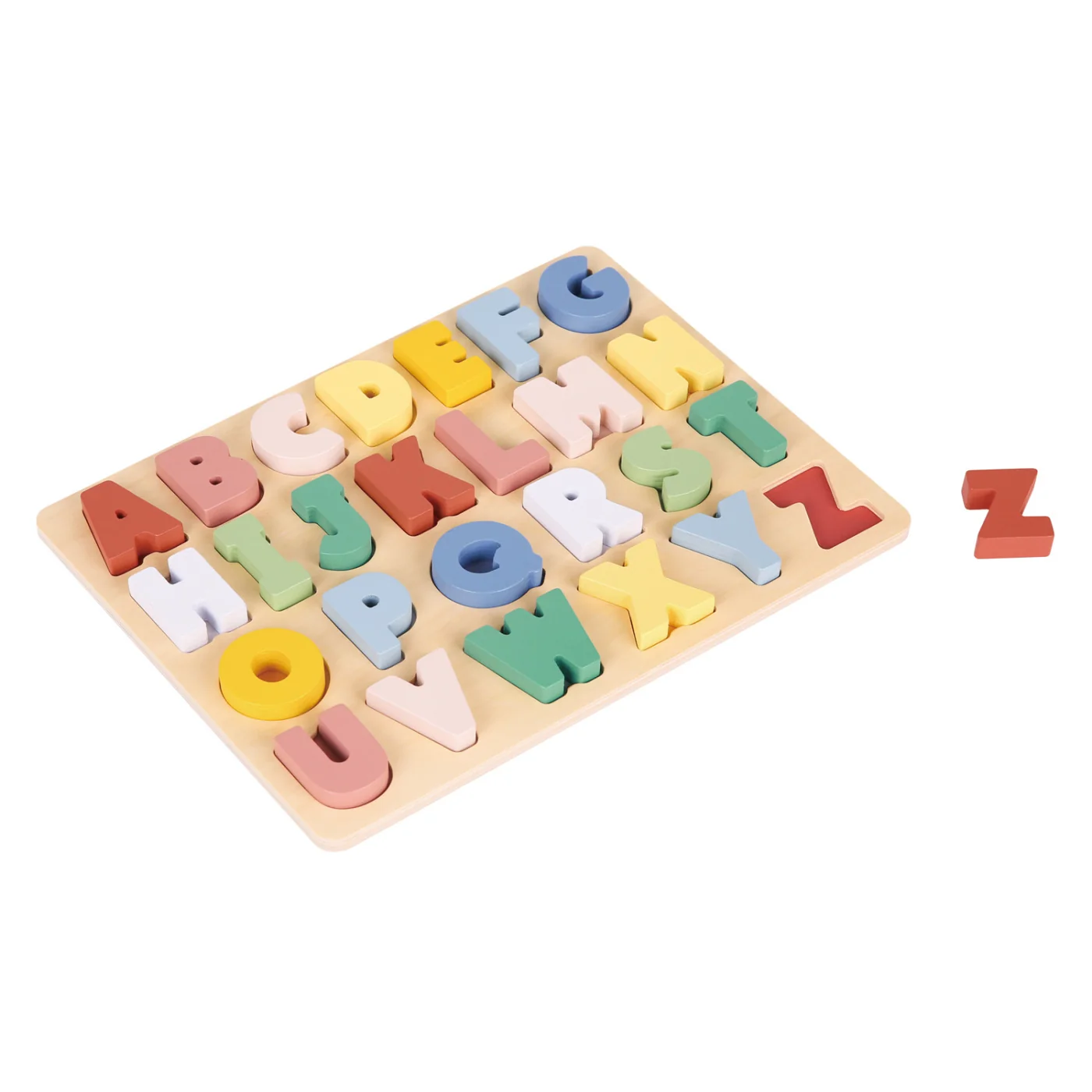 New Classic Toys Vkládací dřevěné puzzle - barevná abeceda