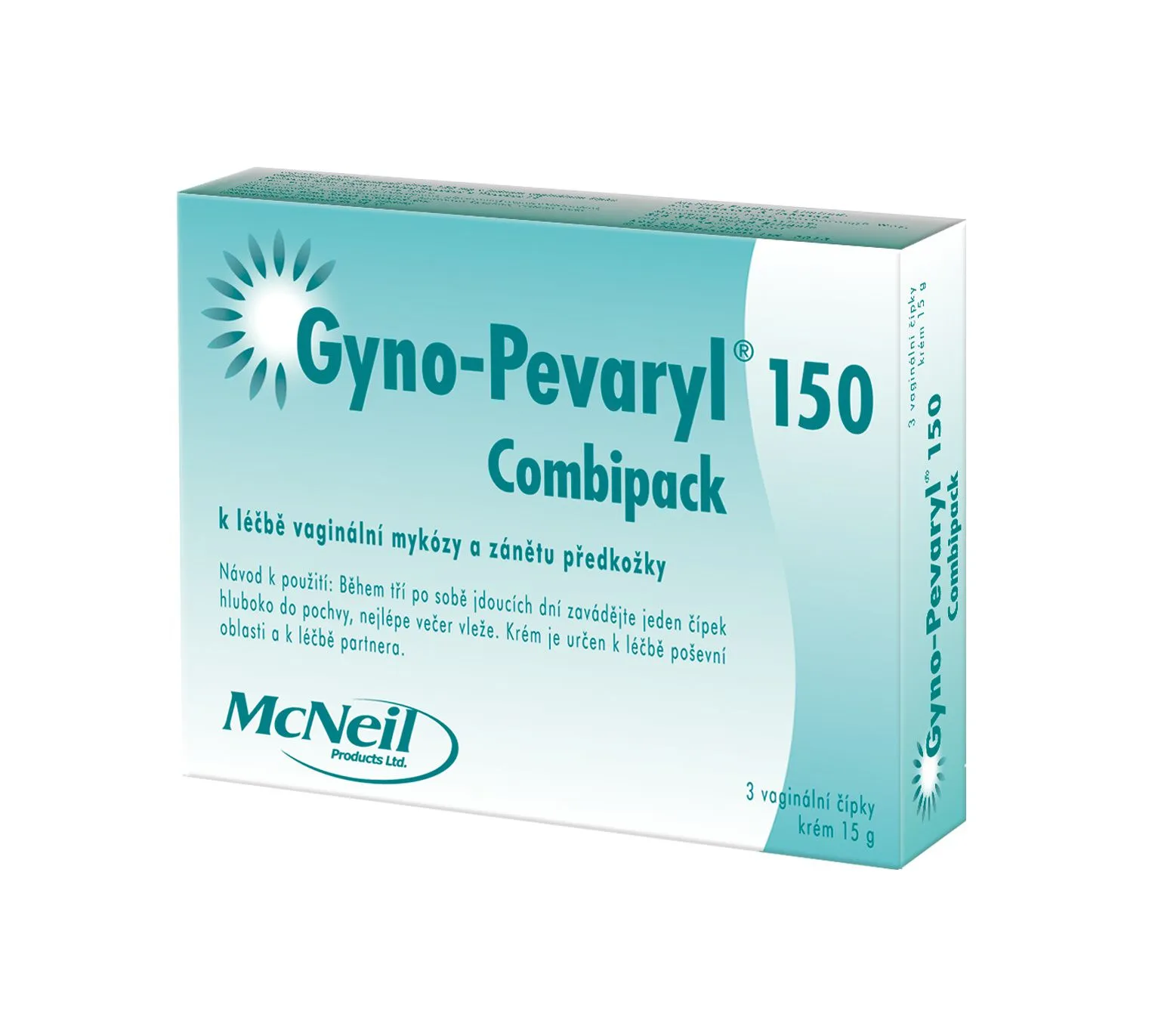 Gyno-pevaryl Combipack 3 vaginální čípky a krém 15g
