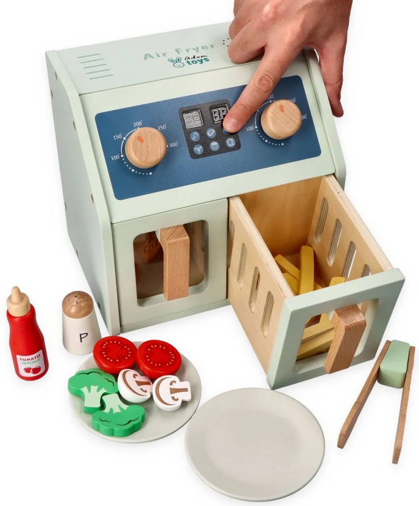 Adam Toys Dřevěná elektronická fritéza s příslušenstvím