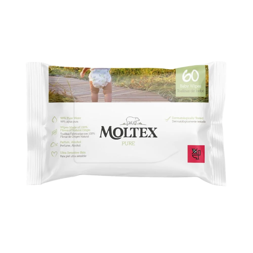 Moltex Pure EKO vlhčené ubrousky na bázi vody 60 ks