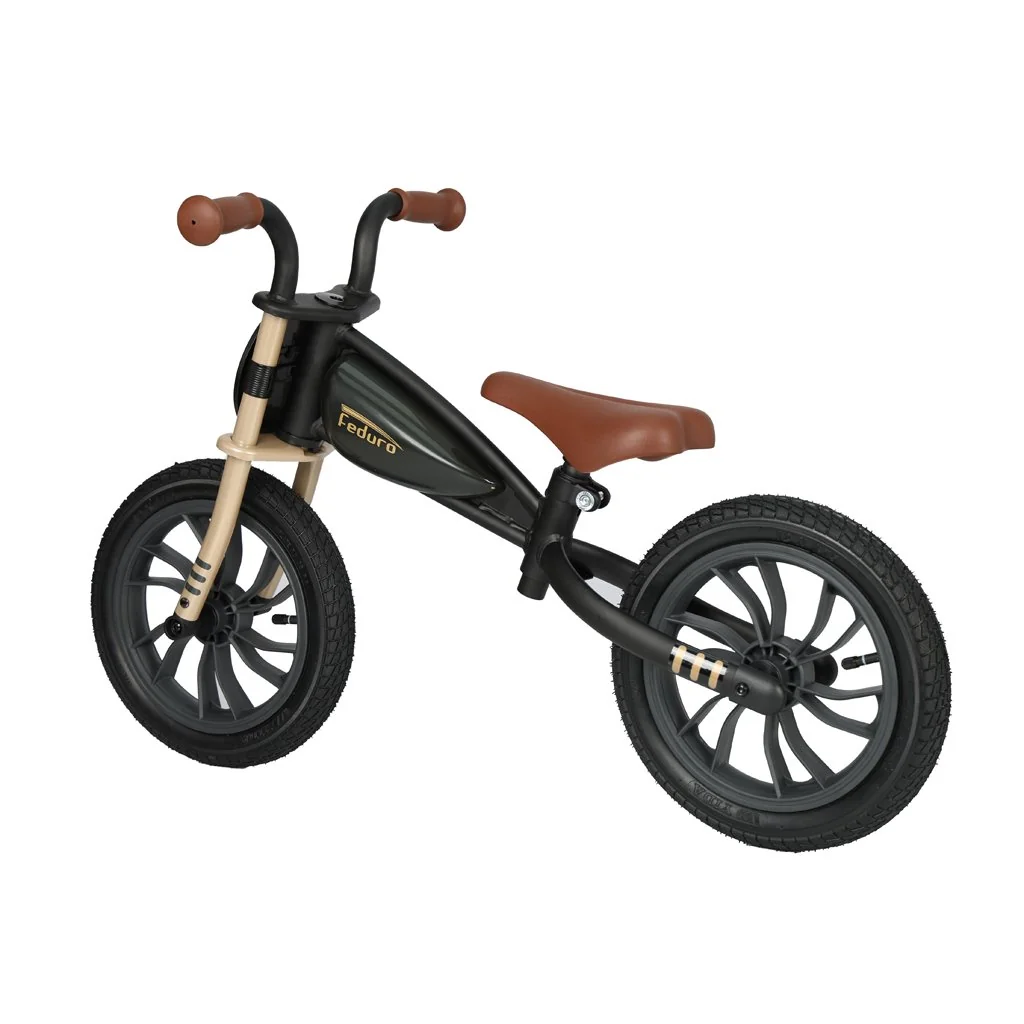 QPlay Odrážedlo Feduro Black/Golden, věk 3-6 let, do 30 kg