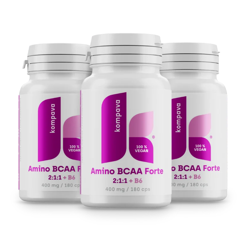 KOMPAVA Amino BCAA Forte 2:1:1 180 kapslí, aminokyseliny