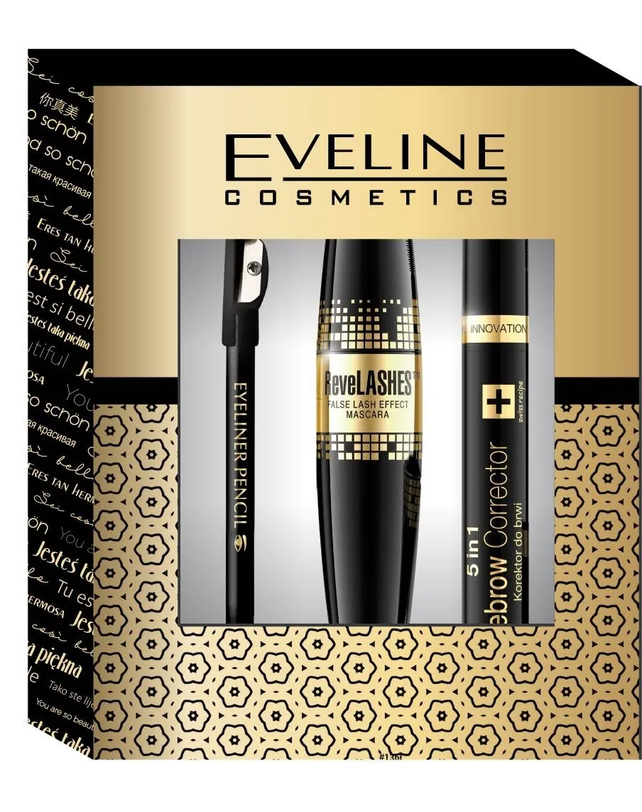 Eveline Gift Set Trio Revelashes (Revelashes, Eyeliner, Eyebrow corrector)