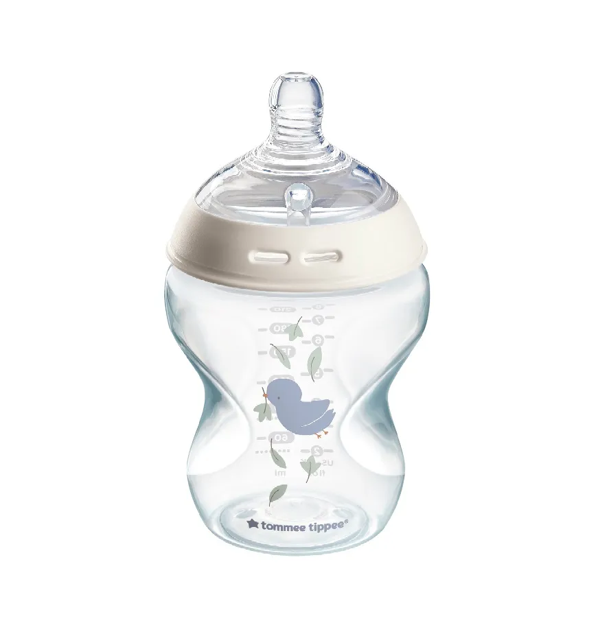 Tommee Tippee Natural Start Samosterilizační kojenecká lahev s Anti-Colic savičkou Pomalý průtok 0m+ 260 ml 1 ks ptáček