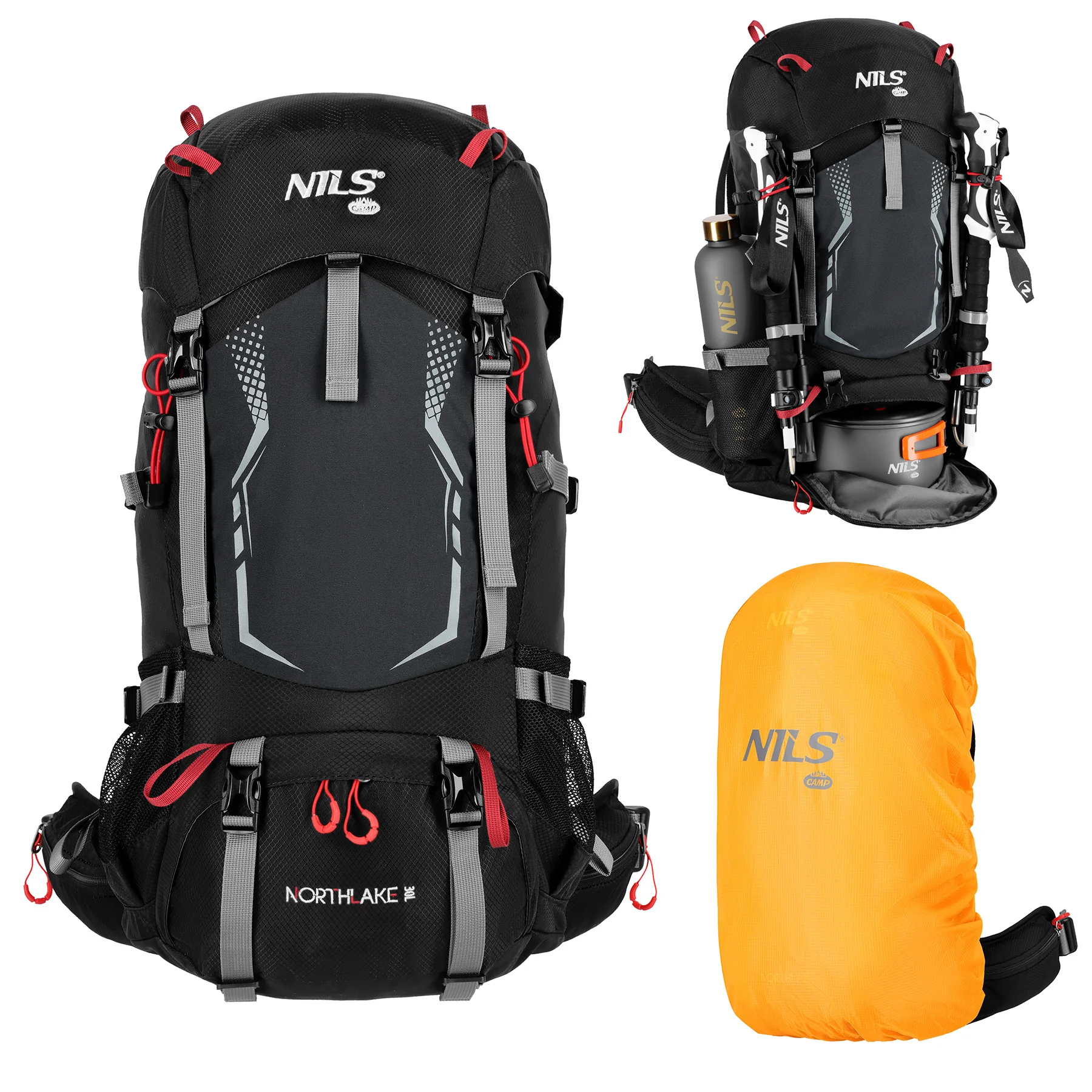 Nils Turistický batoh NC1993 Northlake 30L + 10L černý