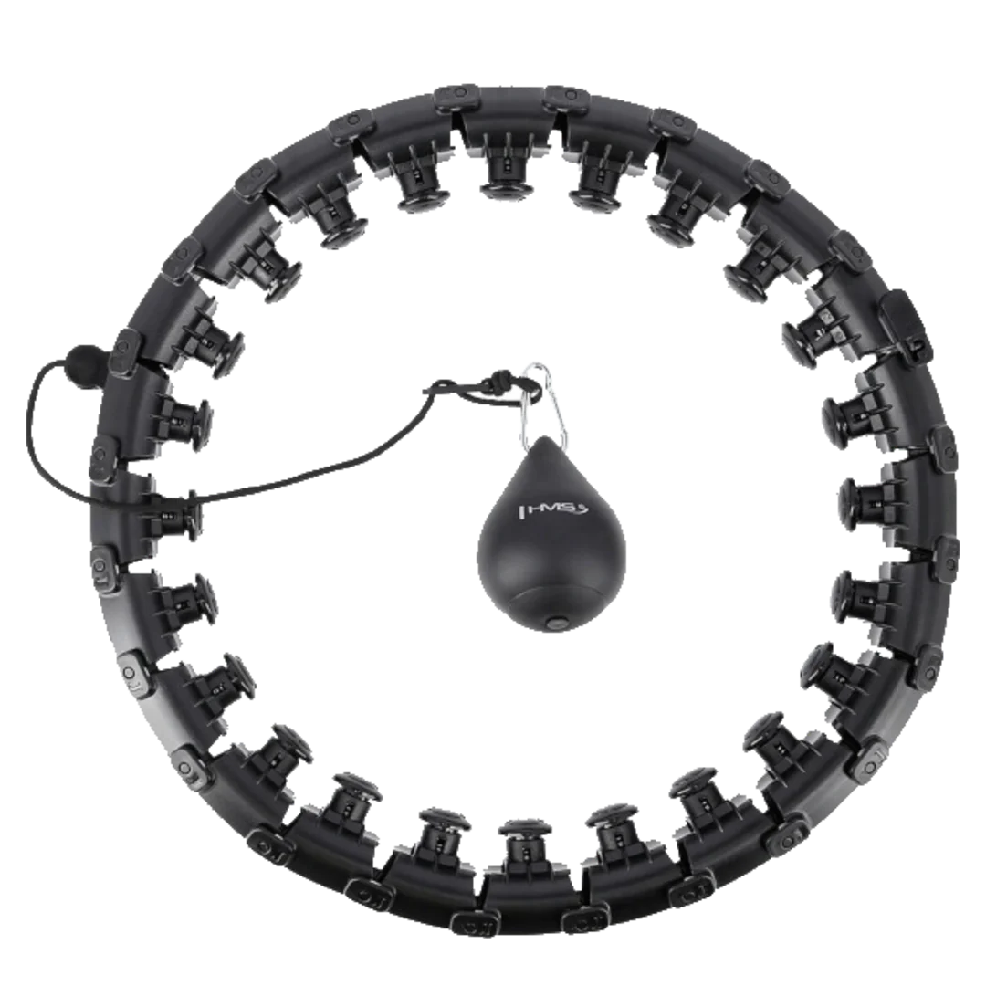 HMS Masážní hula hoop obruč se závažím HHW01 - černá