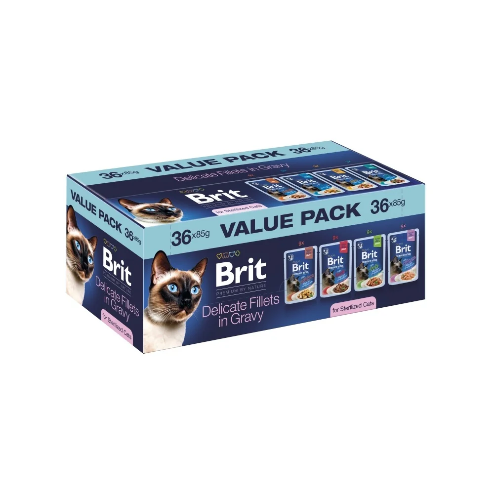 Brit Care Premium by Nature Delicate Fillets in Gravy kapsičky pro kastrované kočky 36x85 g