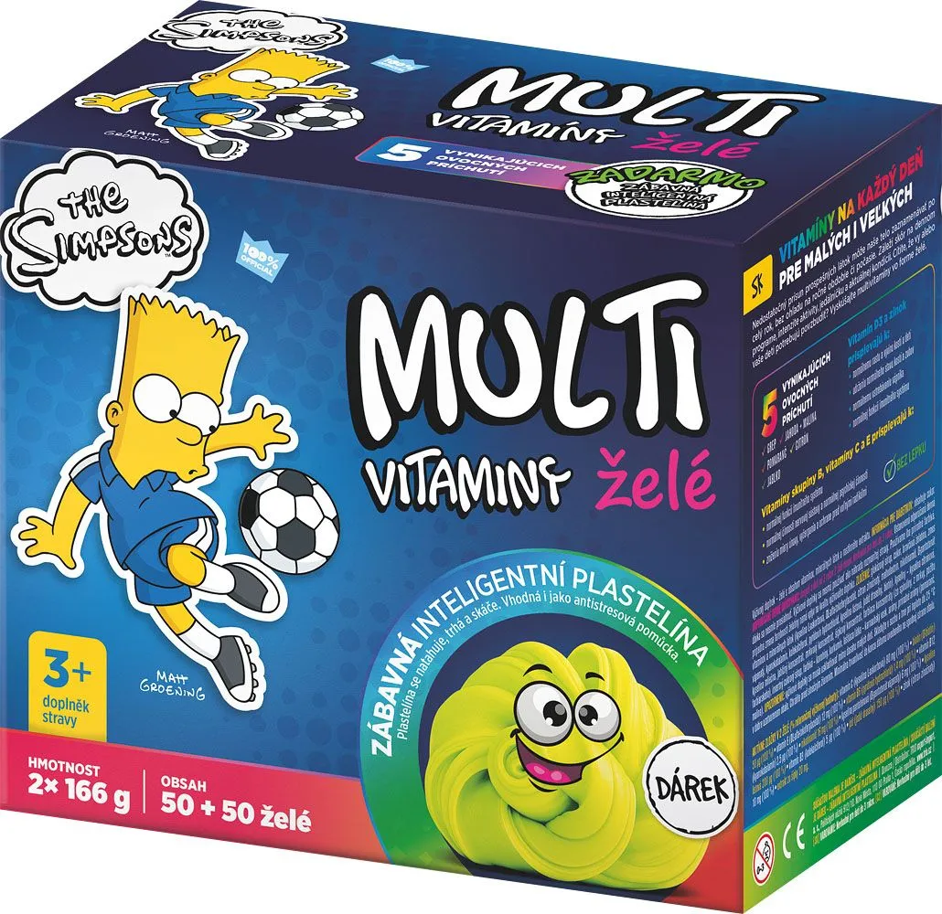 The Simpsons Bart Multivitaminy želatinové tablety pro děti 2x50 ks + dárek plastelína