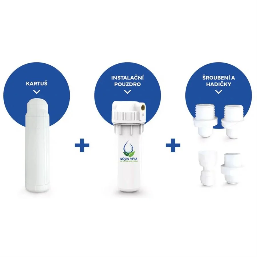 Aqua Viva nano filtr kohoutkové vody v instalační sadě s hadičkami