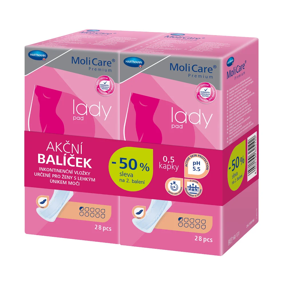 MoliCare Lady 0,5 kapky inkontinenční vložky 2x28 ks duopack