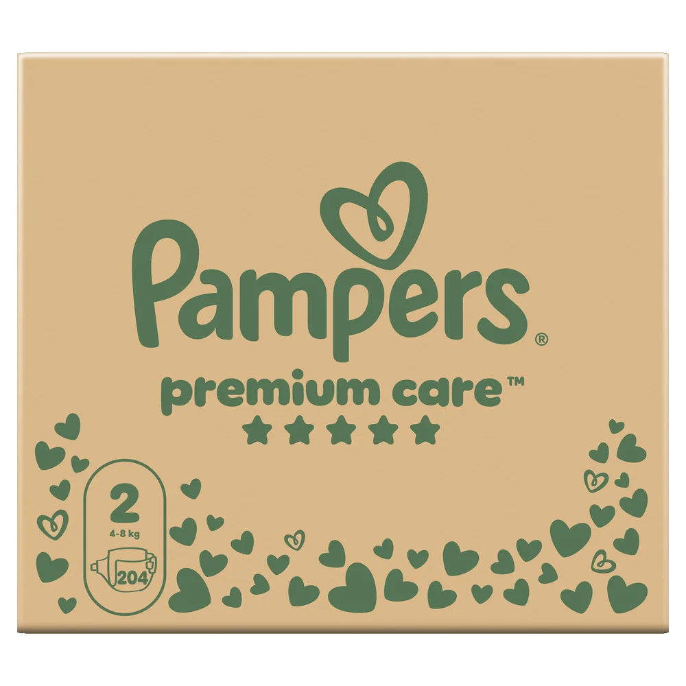 Pampers Premium Care vel. 2 4-8 kg dětské pleny 204 ks