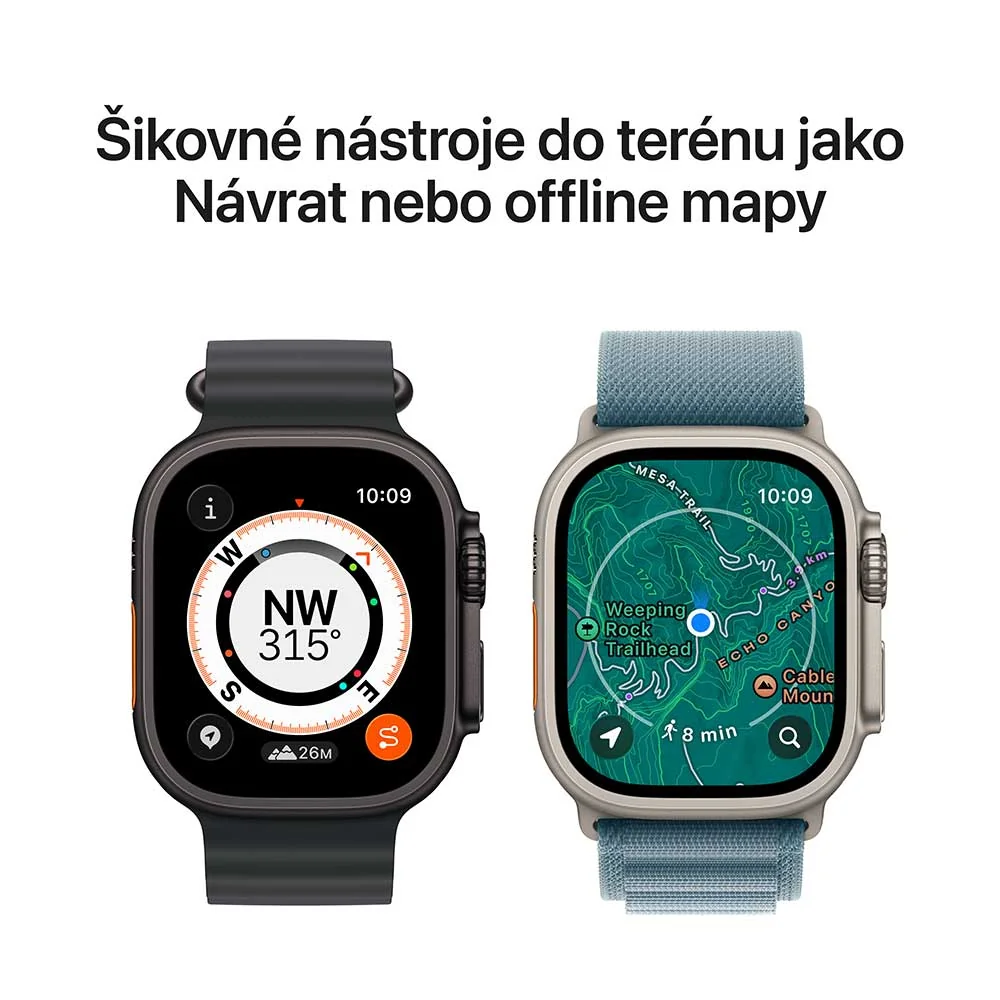Apple Watch Ultra 3 Black Titan, Bl./Cha Trail,S/M chytré hodinky