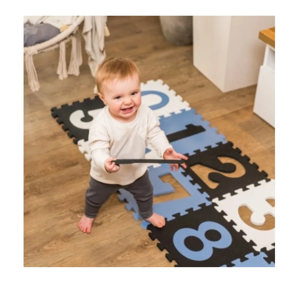 Babyono Pěnové puzzle - Čísla, 10ks, černá/modrá/bílá,