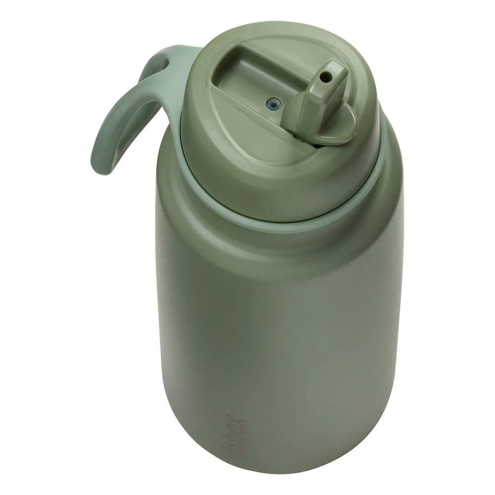 B.BOX Nerezová termolahev s brčkem 1l - olive