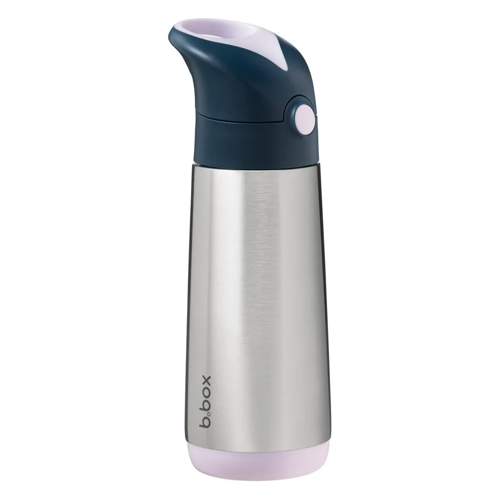 B.BOX Termoska na pití s brčkem 500 ml - indigo/růžová