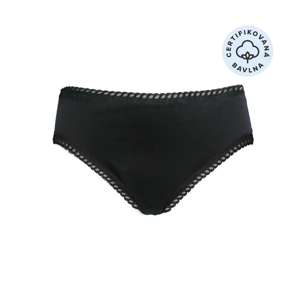 Ecodis Menstruační kalhotky Panty na silnou menstruaci - černé M
