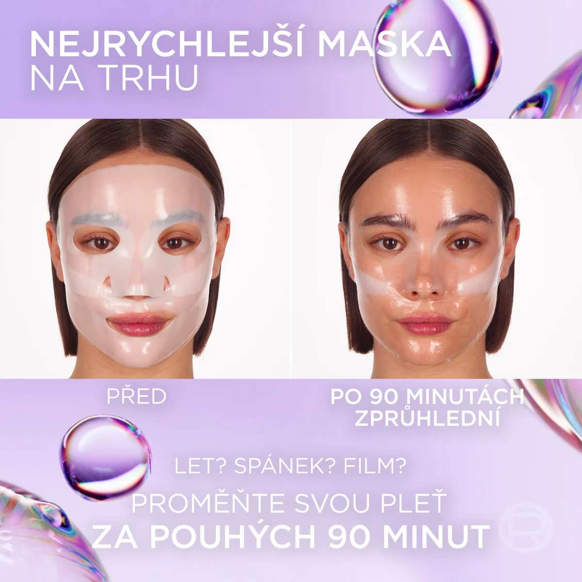 Loréal Paris Revitalift Filler Glass Skin hydrogelová rozjasňující maska 1 ks