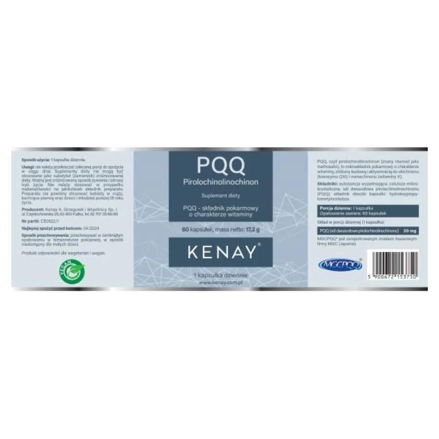 Kenay Pqq pirolochinolinchinon 20 mg 60 kapslí