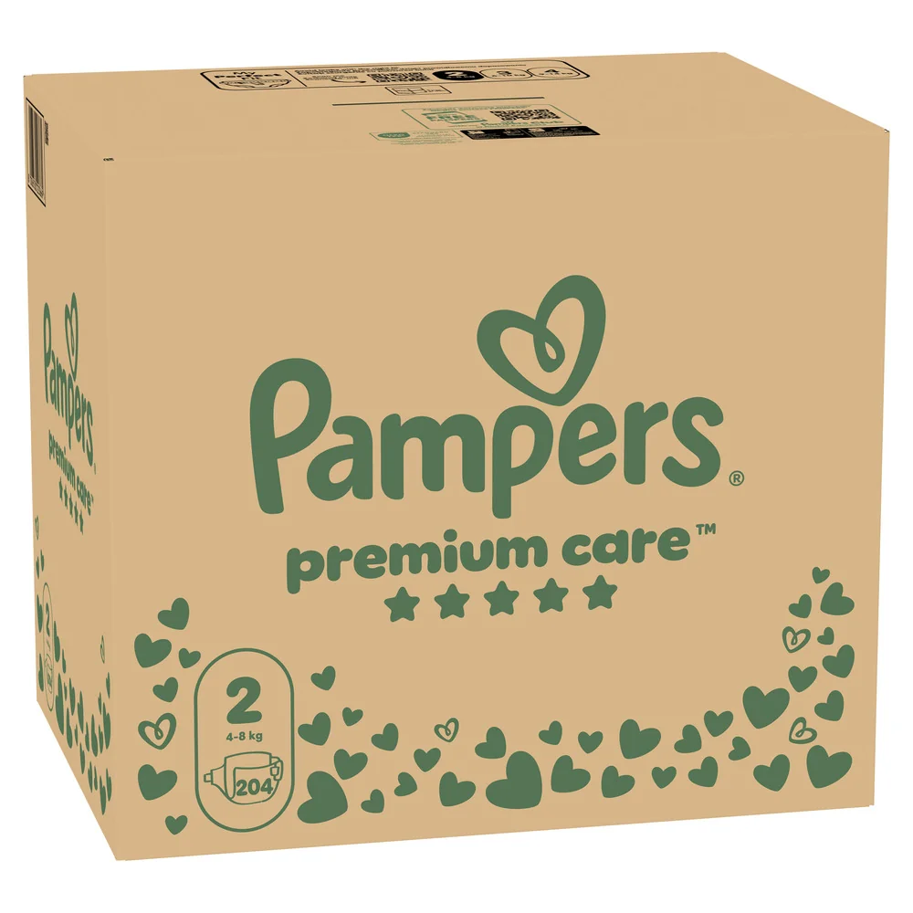 Pampers Premium Care vel. 2 4-8 kg dětské pleny 204 ks