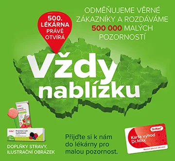 Dr. Max. Vždy nablízku. Odměňujeme věrné zákazníky a rozdáváme 500 000 malých pozorností. Přijďte si k nám do lékárny pro malou pozornost.