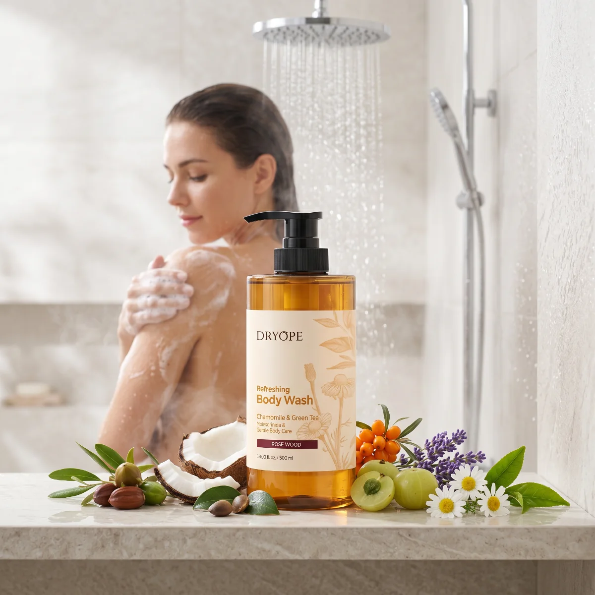 DRYOPE Rose Wood osvěžující body wash 500 ml