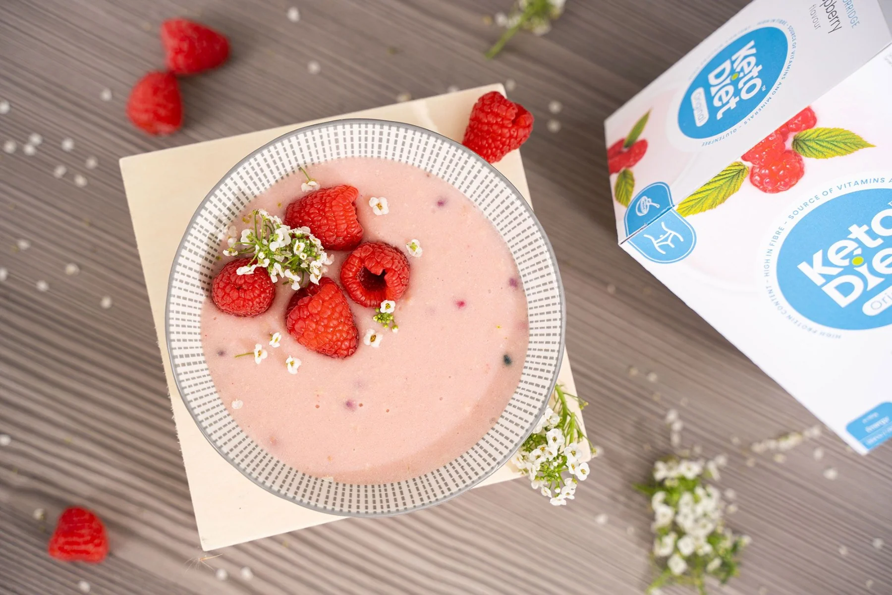 KetoDiet Proteinová kaše malina 7 porcí