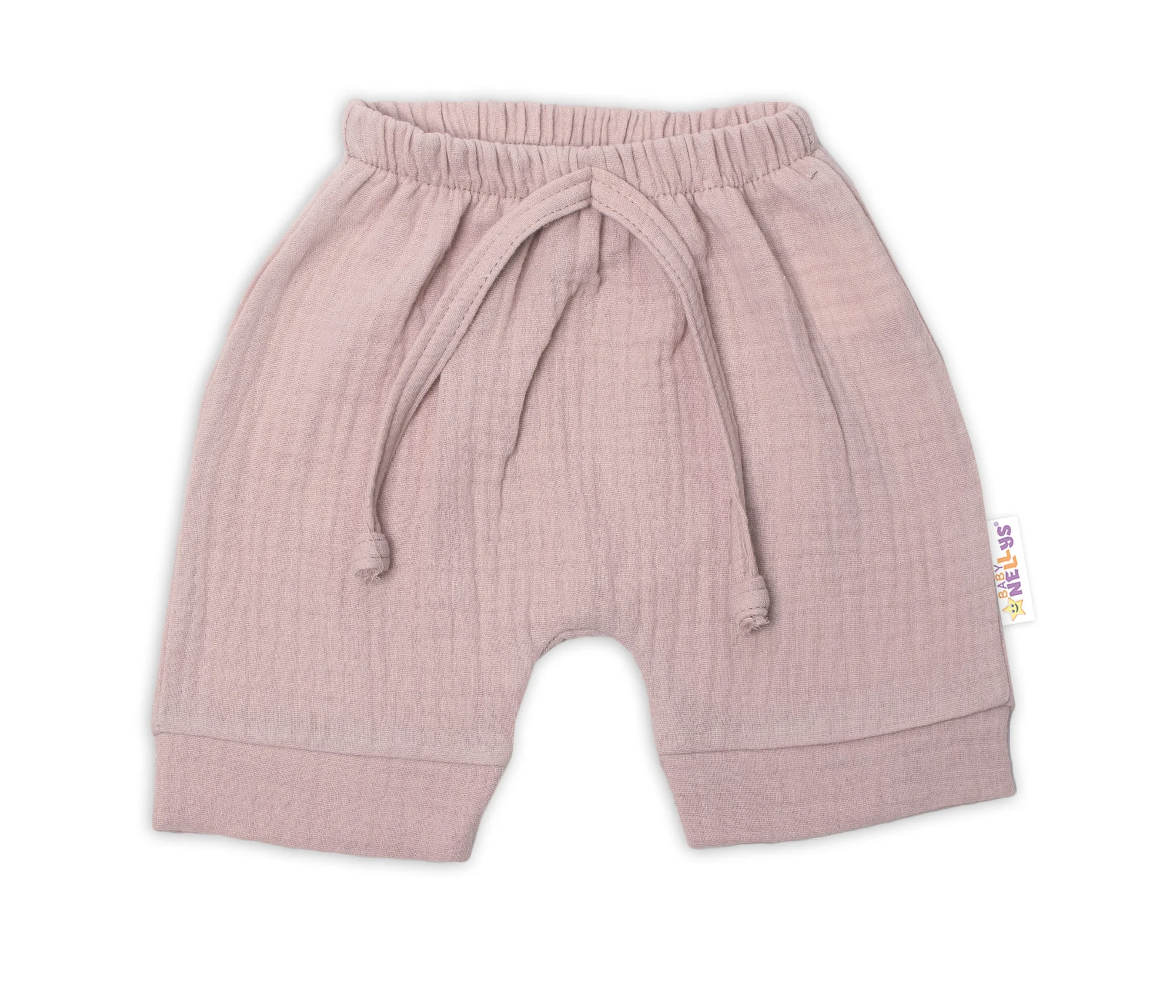 Baby Nellys 2-dílná mušelínová soupravička, tričko + kraťasky BOY, béžová