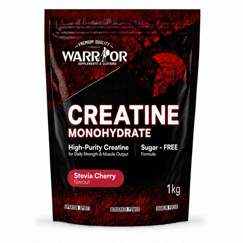 Warrior Kreatin monohydrát v práškové formě 1kg Stevia Cherry