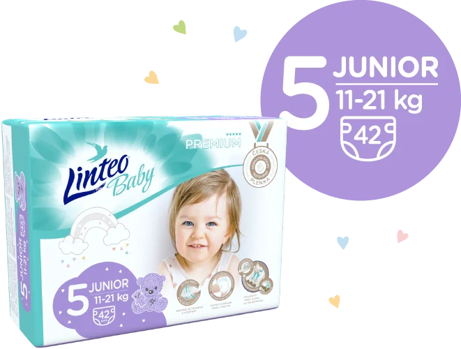 Linteo Baby PREMIUM 5 Junior 11-21 kg dětské plenky 42 ks
