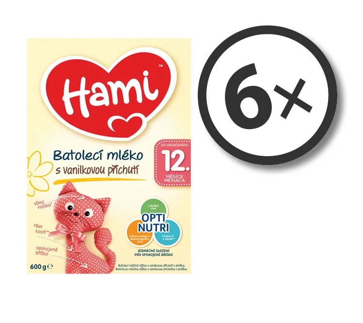 Hami 12+ Vanilka 600g 6-pack