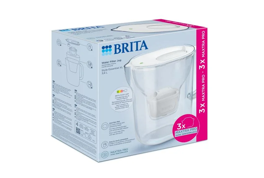 BRITA Style Essential XL 3,6 l filtrační konvice + 3 filtry bílá