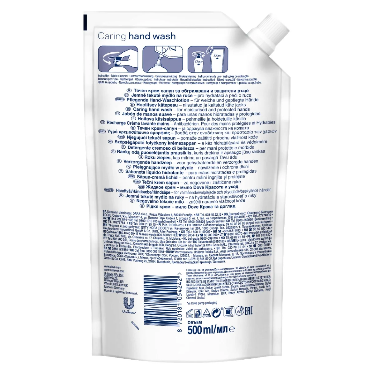 Dove Protect&Care tekuté mýdlo – náplň 250 ml