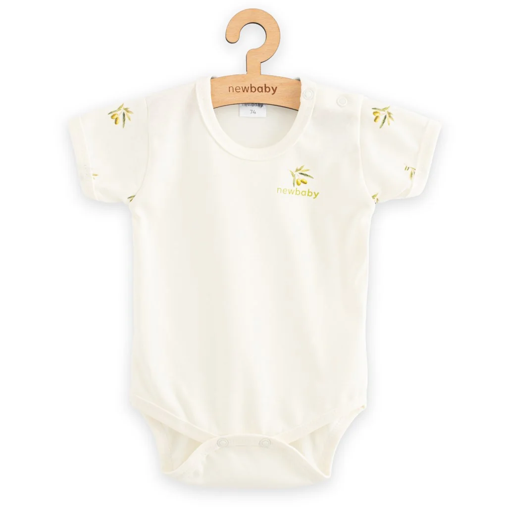 New Baby Kojenecké body s krátkým rukávem z organické bavlny Olivy, vel. 74 (6-9m)