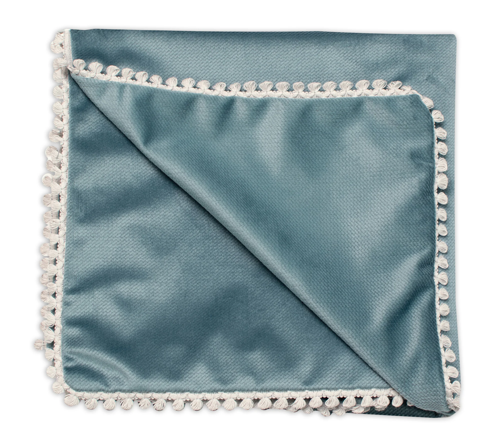 Baby Nellys Dětská deka Velvet - oboustranná s ozdobným lemováním, 100 x 75 cm, zelená