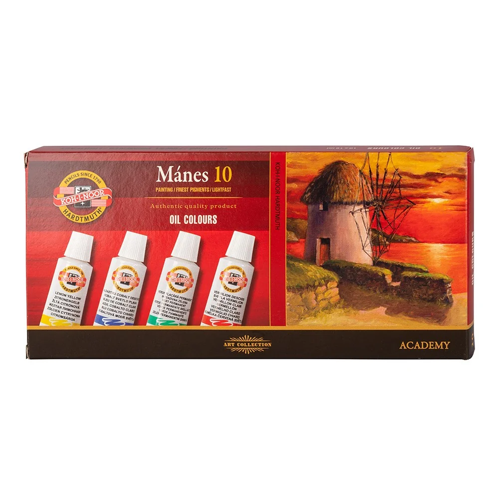 KOH-I-NOOR MÁNES 1615/10 - souprava olejových barev MÁNES, 10 × 16 ml