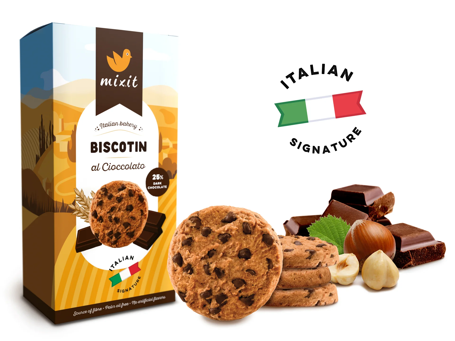 Mixit Italian Bakery Biscottin Cioccolato sušenky 170 g
