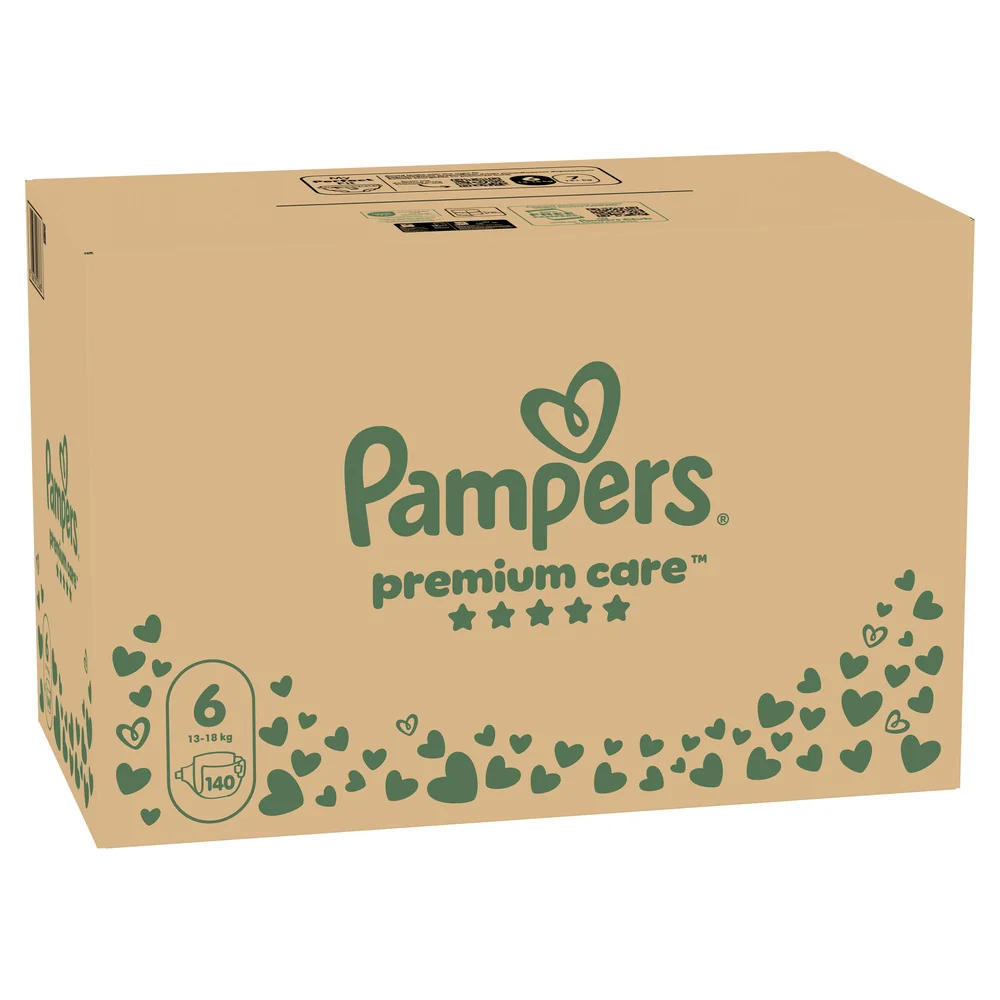 Pampers Premium Care vel. 6 13–18 kg dětské pleny 140 ks